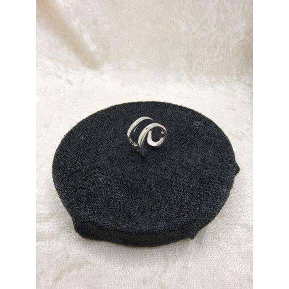 Vintage Unisex Double Band Stainless Steel Solid Double Loop Ring - Picture 6 of 7